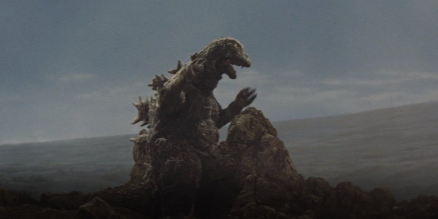 Godzilla laughing in Ghidorah the three-headed monster