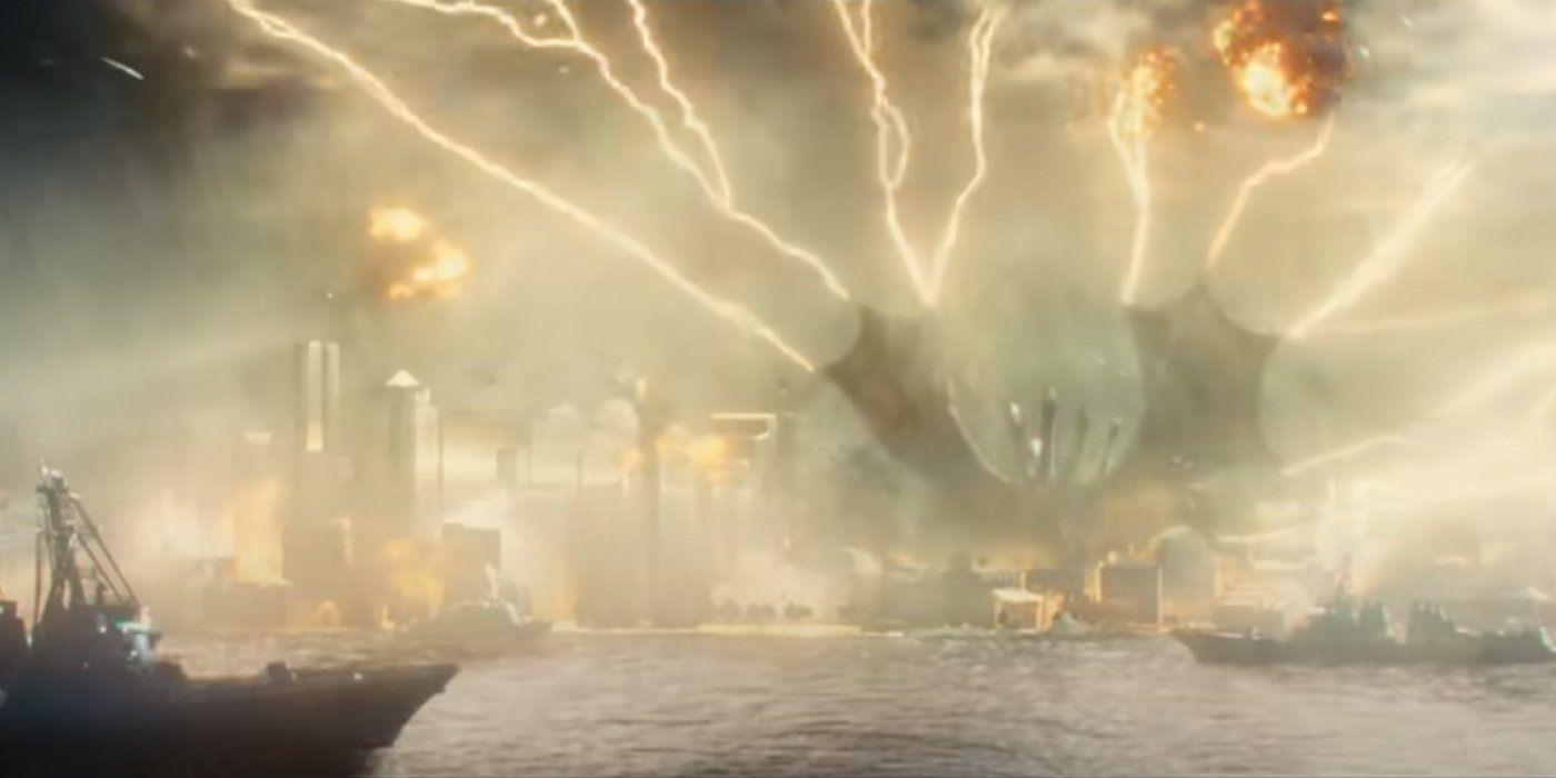 Ghidorah creating a lightning storm in Godzilla: King of the Monsters