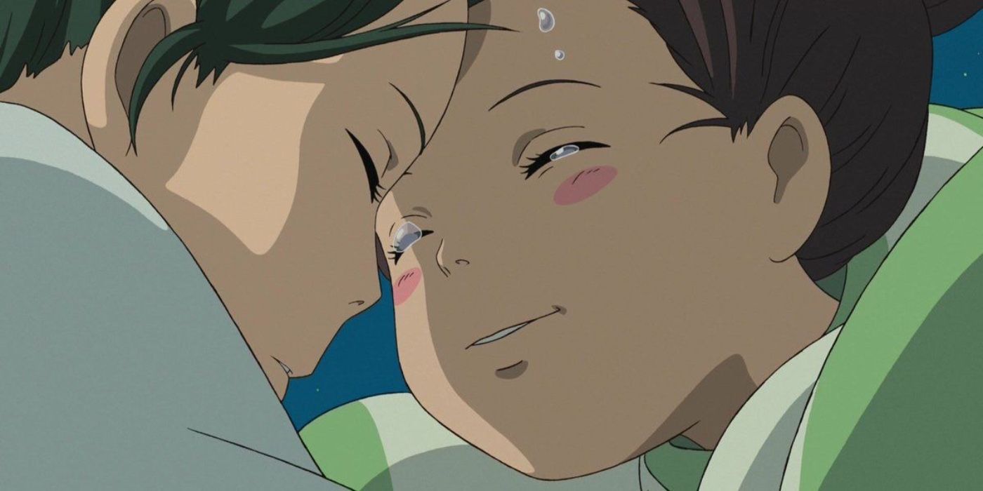 Haku and Chihiro floating in the river in Spirited Away
