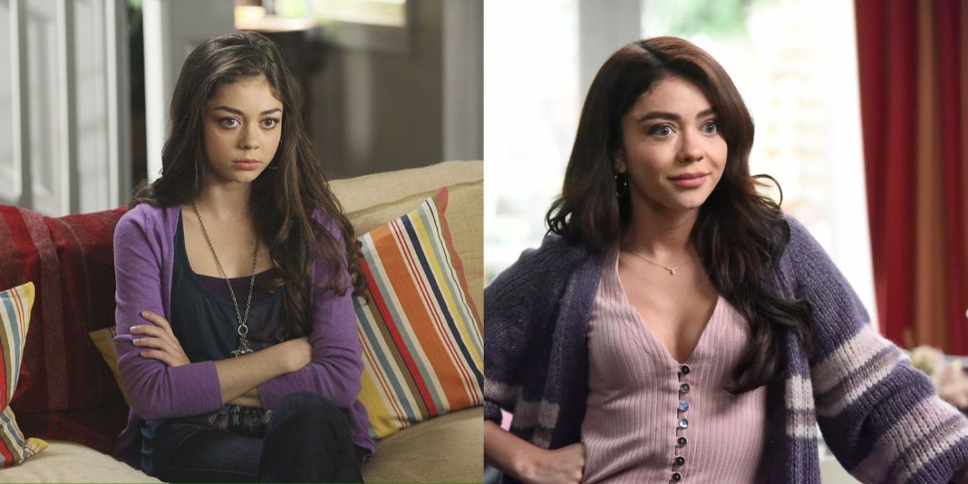 Haley in season 1 and season 11 of Modern Family