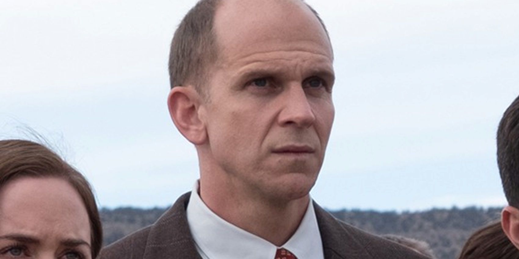 Hans looking concerned in Oppenheimer