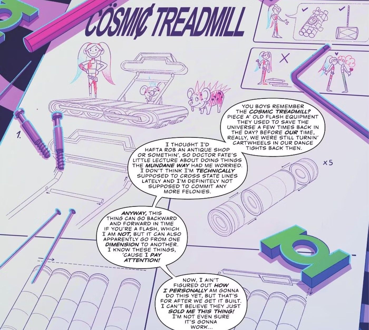 flash de esteira cósmica harley quinn