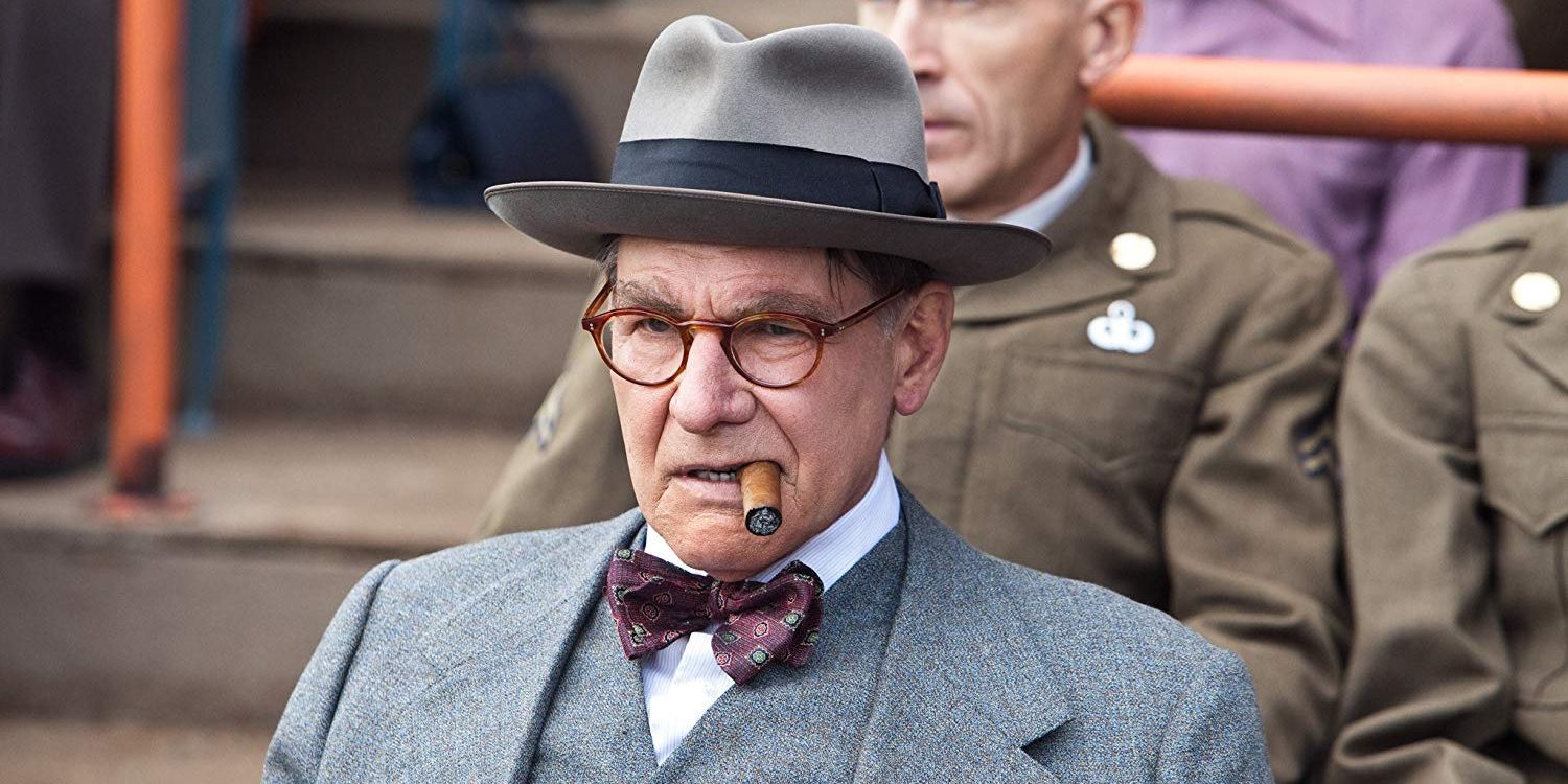 Harrison Ford chomping on a cigar in 42