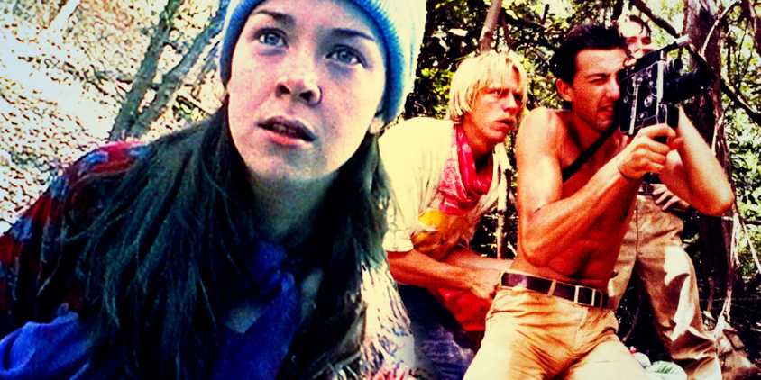 Heather Donahue in The Blair Witch Project and the cast of Cannibal Holocaust