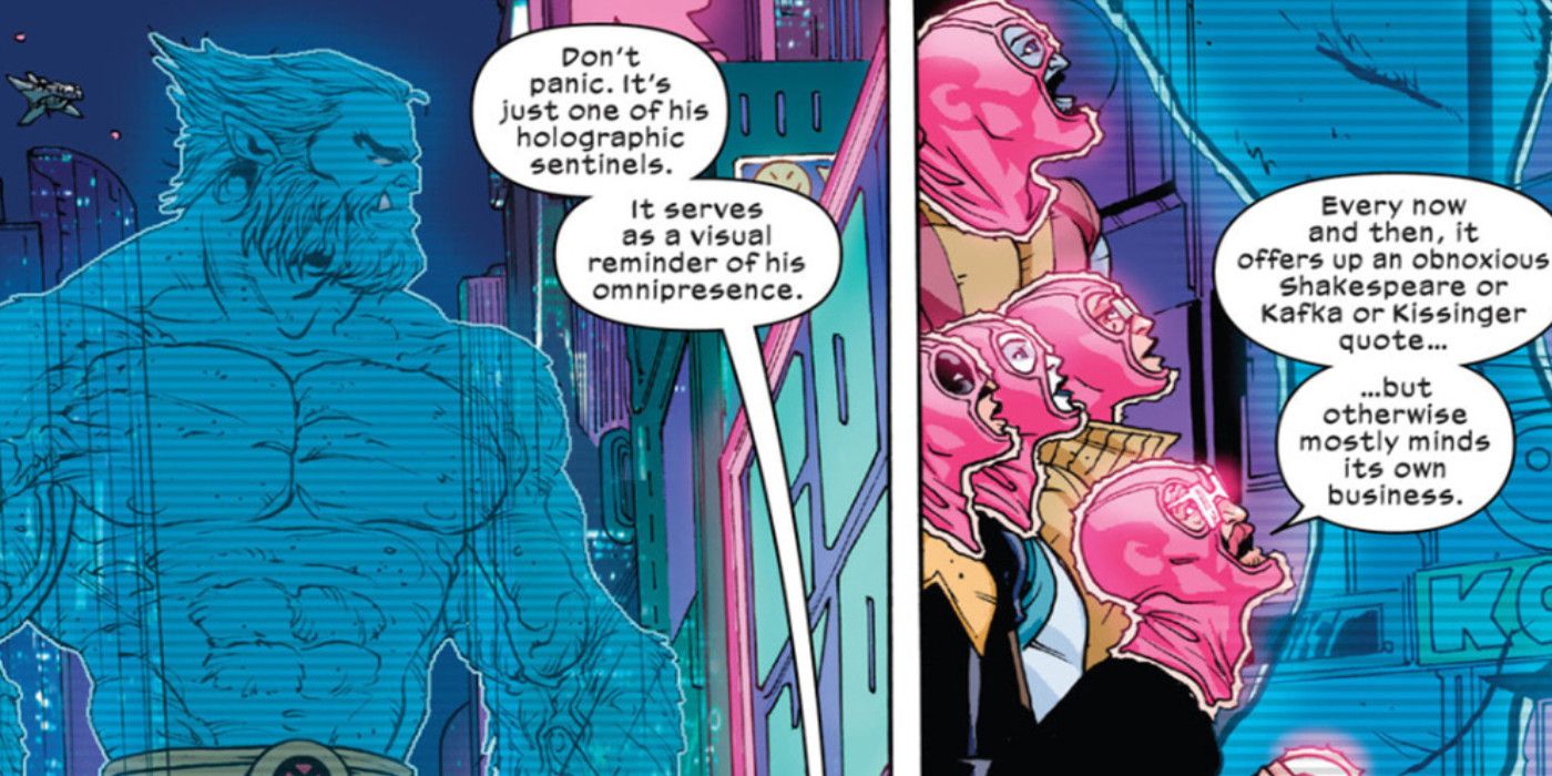 Holographic Beast Sentinel from X-Force #42