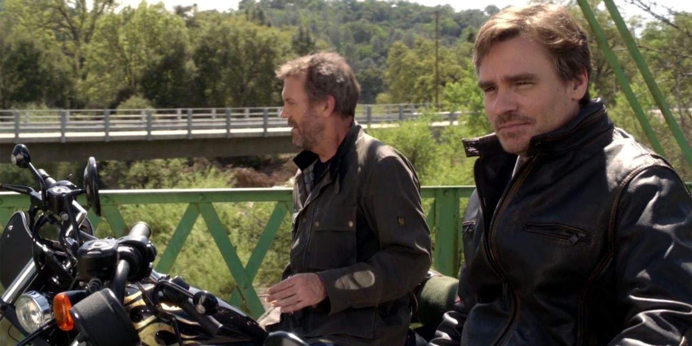 House and Wilson riding their bikes in House MD.