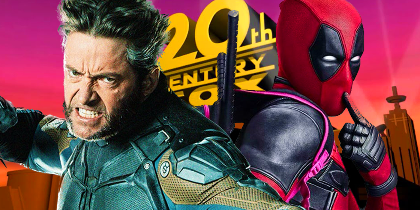 Hugh Jackman y Ryan Reynolds como Wolverine y Deadpool frente al logo de 20th Century Fox