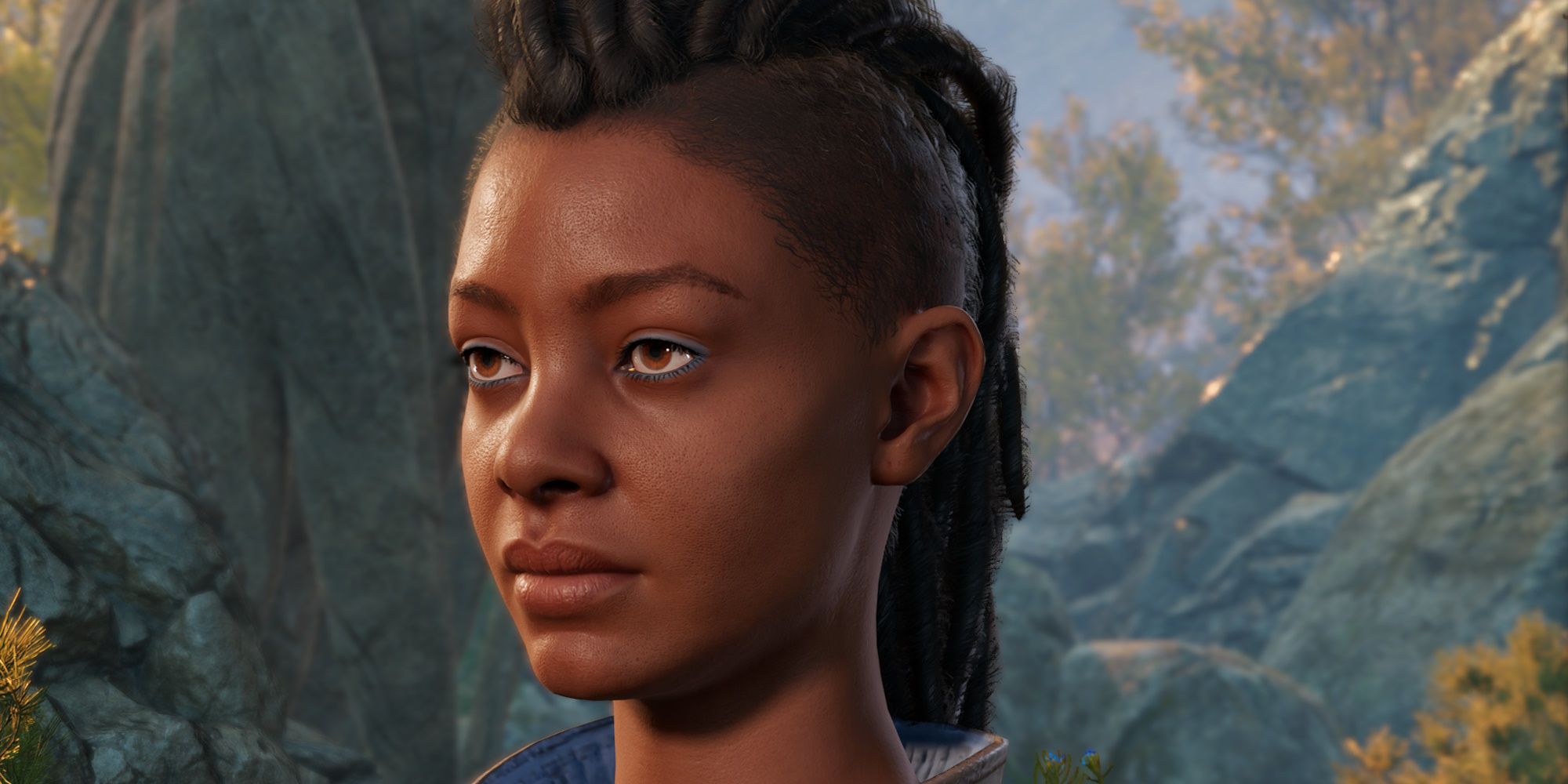 A human woman stares blankly in the Baldur&rsquo;s Gate 3 character creator