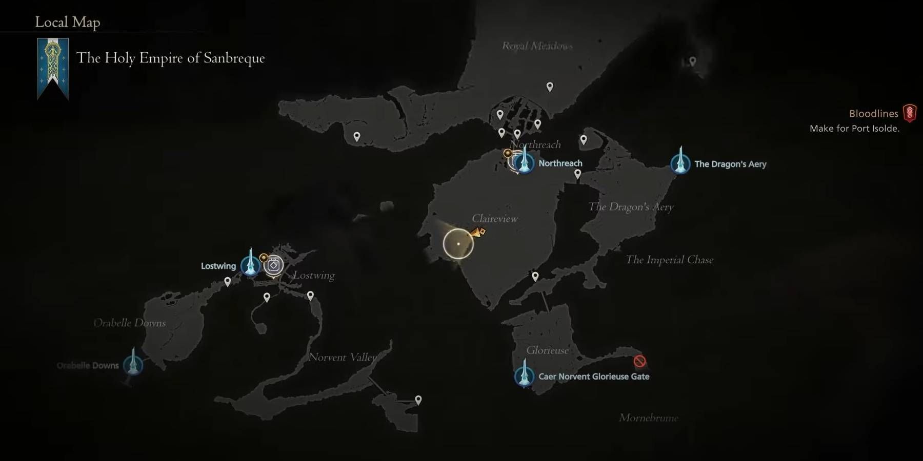 Final Fantasy 16 Angel of Death Hunt Location in Claireview Area of Map