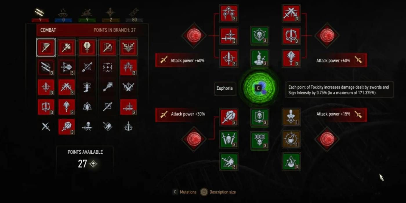 The Witcher 3: Wild Hunt Euphoria Combat Focused Build