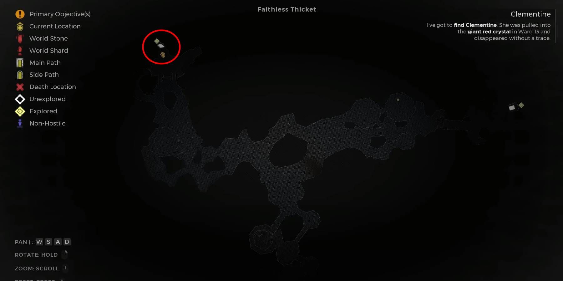 Remnant 2 Cathedral of Omens Location Marked on Map in Red Circle