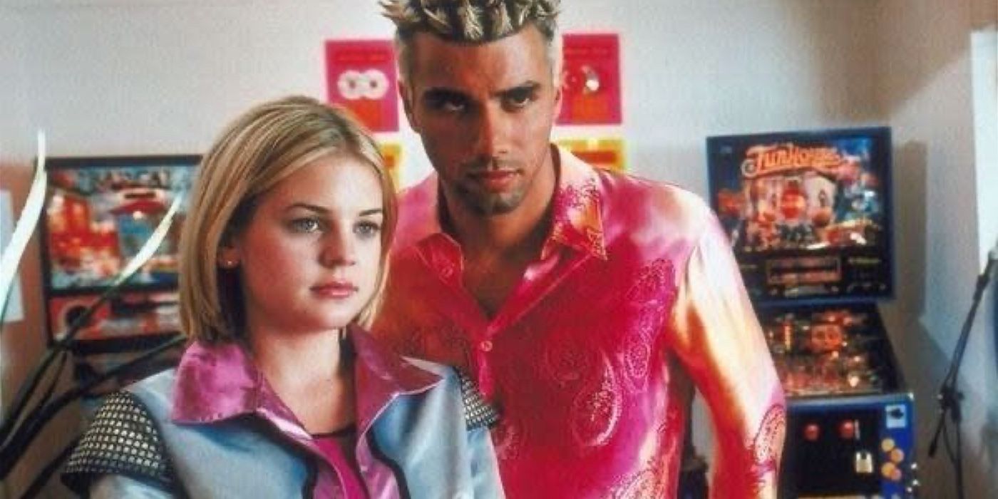 Disney Channel original movie Zenon: Girl of the 21st Century: Zenon and Proto dressed in metalic pink and blue