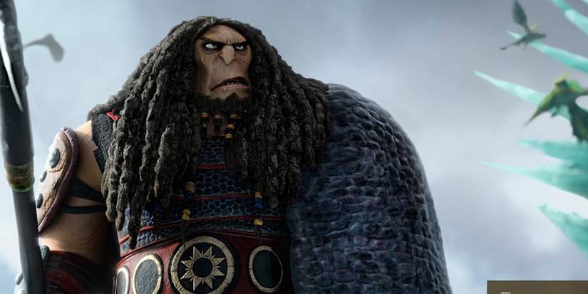 How to Train Your Dragon: Drago Bludvist with a spear and dragon flying behind him