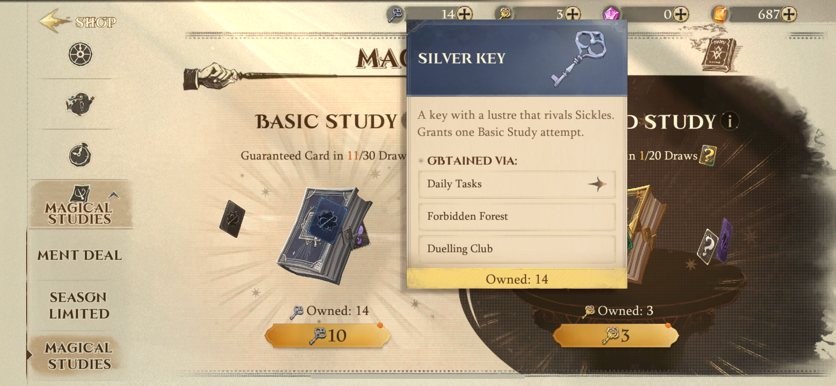Silver Key in Harry Potter: Magic Awakened