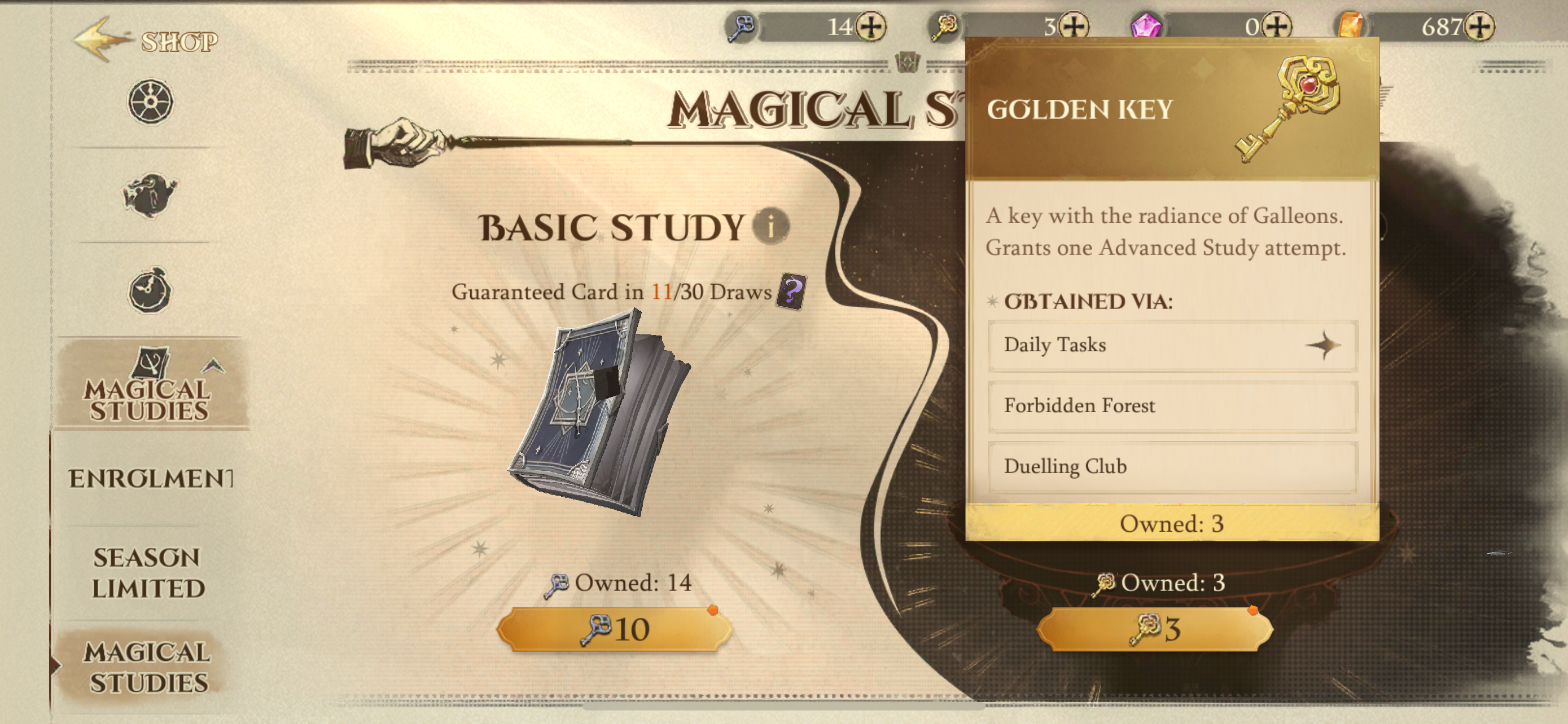 Gold Keys in Harry Potter: Magic Awakened