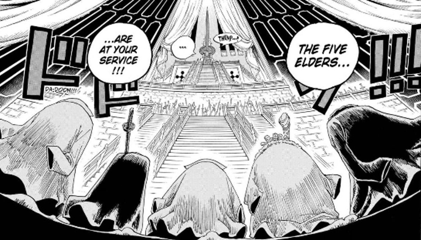 Imu sits on the Empty Throne in One Piece