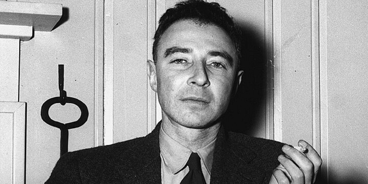 J Robert Oppenheimer posing with his trademark cigarette