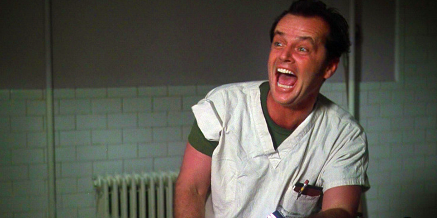 Jack Nicholson as Randle McMurphy in One Flew Over The Cuckoo's Nest.