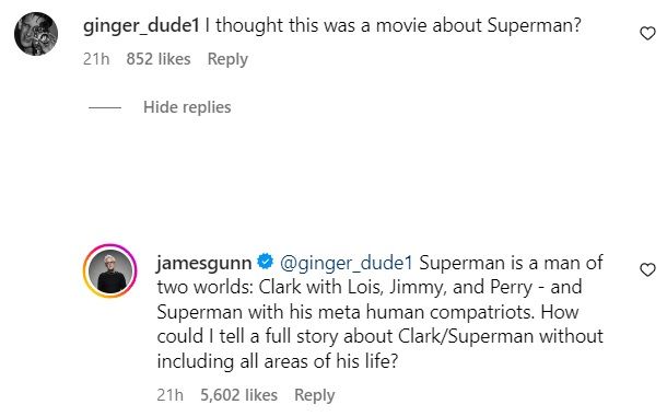 James Gunn On Superman Vs Clark Kent