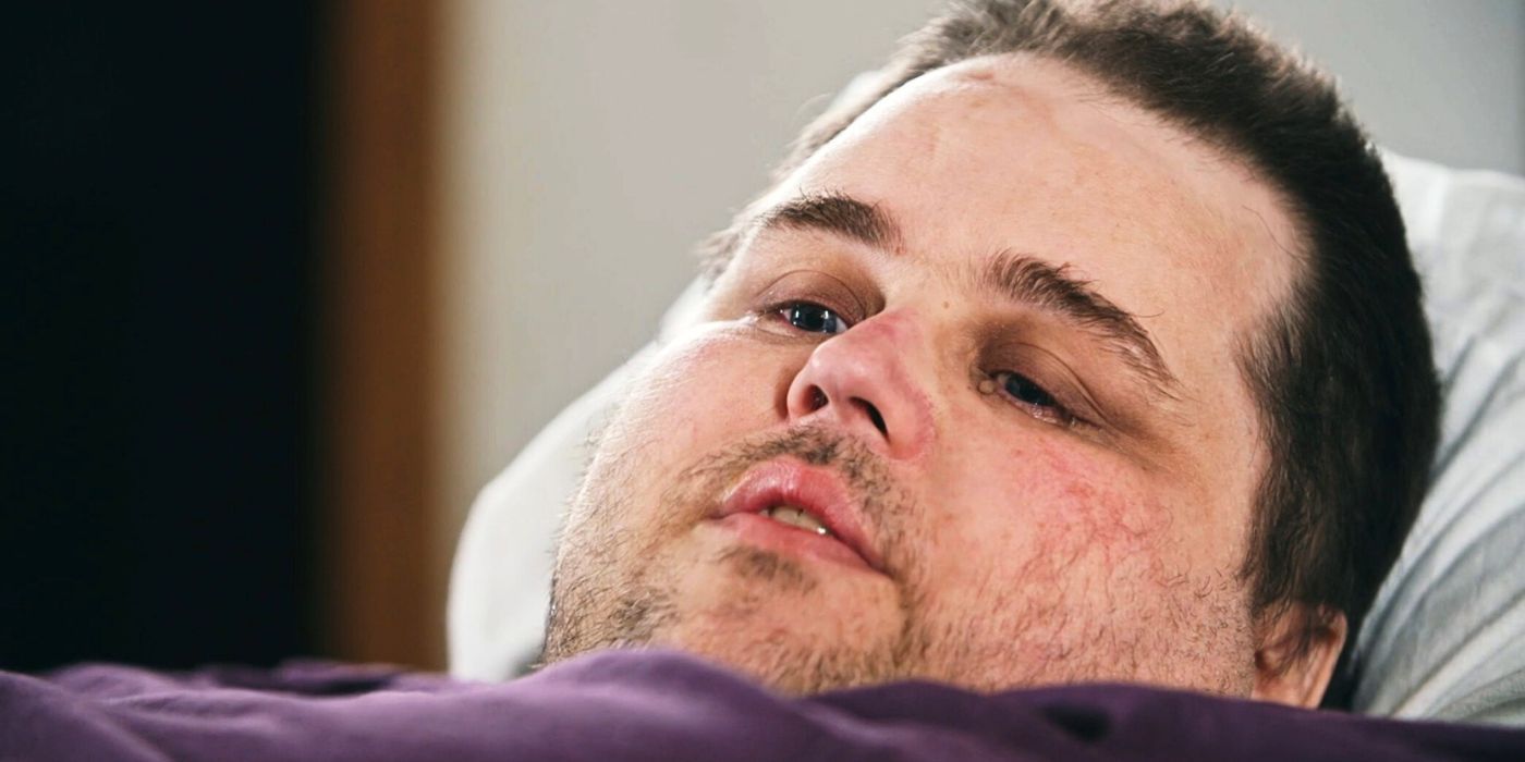 James King during an interview on My 600 lb Life close up in bed