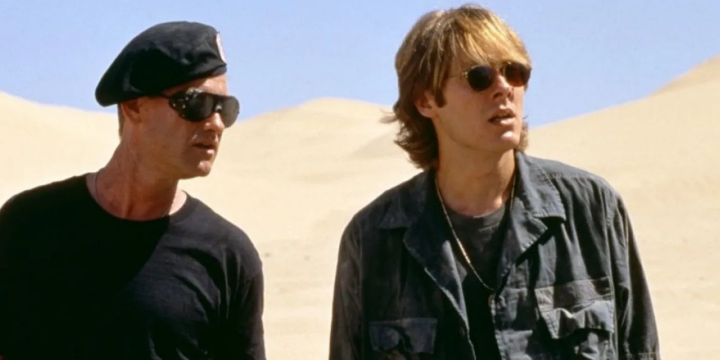 James Spader and Kurt Russell in Stargate