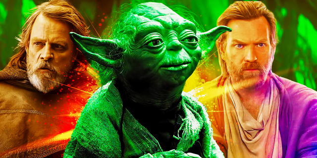 Luke Skywalker, Yoda, and Obi-Wan Kenobi.