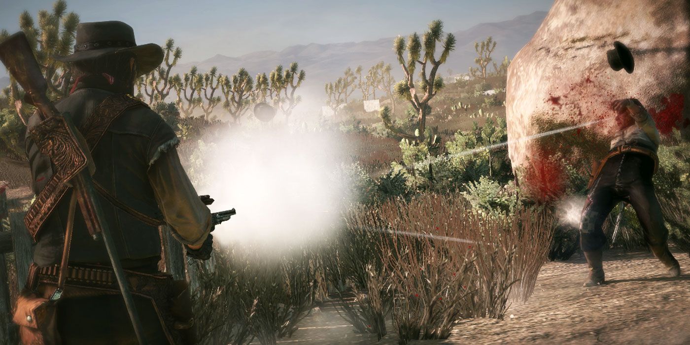 John Marston dueling enemy RDR