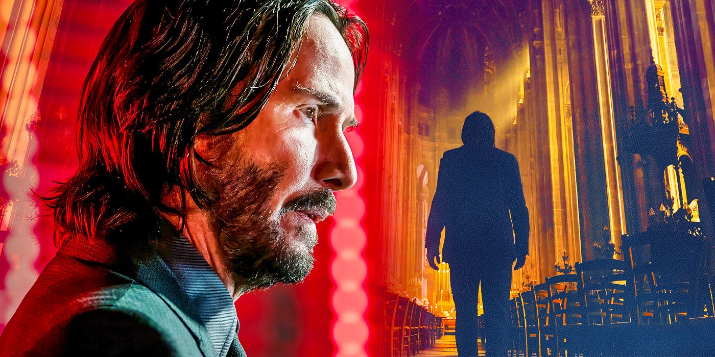 Two images of Keanu Reeves as John Wick