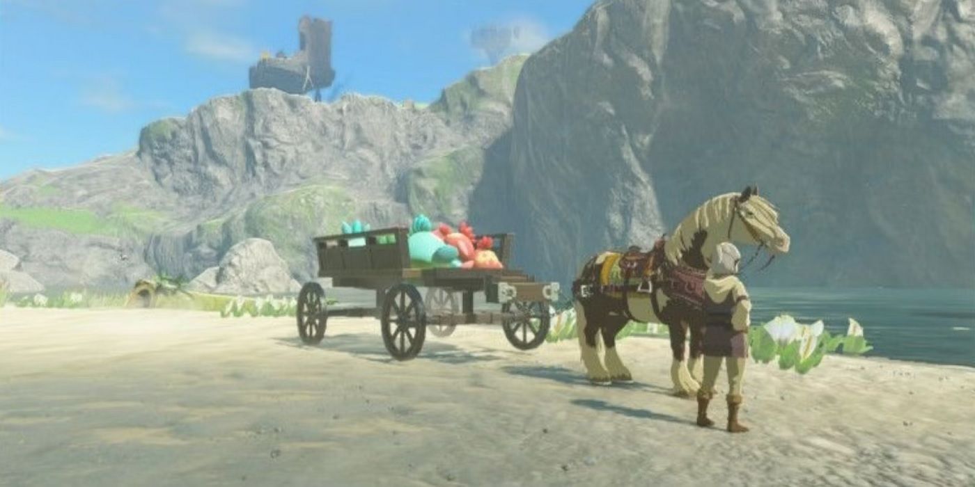 Juney y su carro de juguete para una misión secundaria en Zelda Tears Kingdom