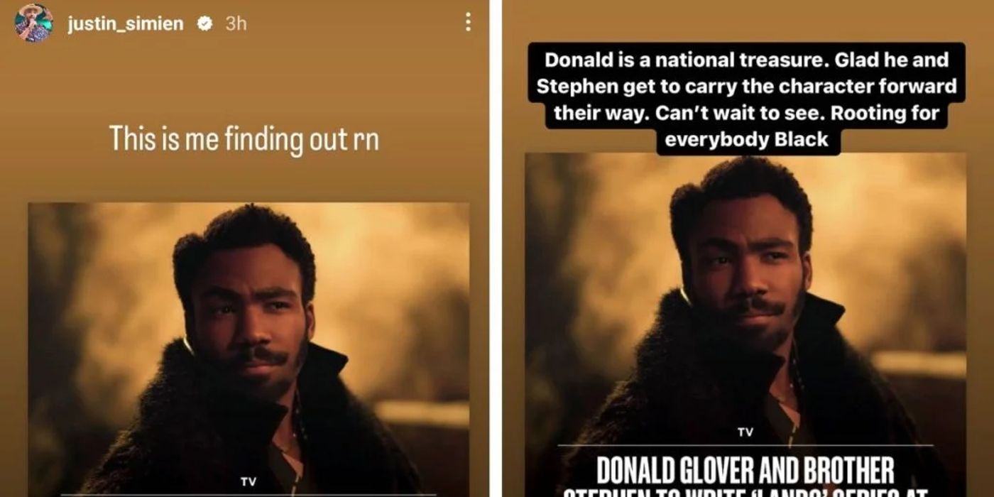Justin Simien Instagram Story About Donald Glover And Lando