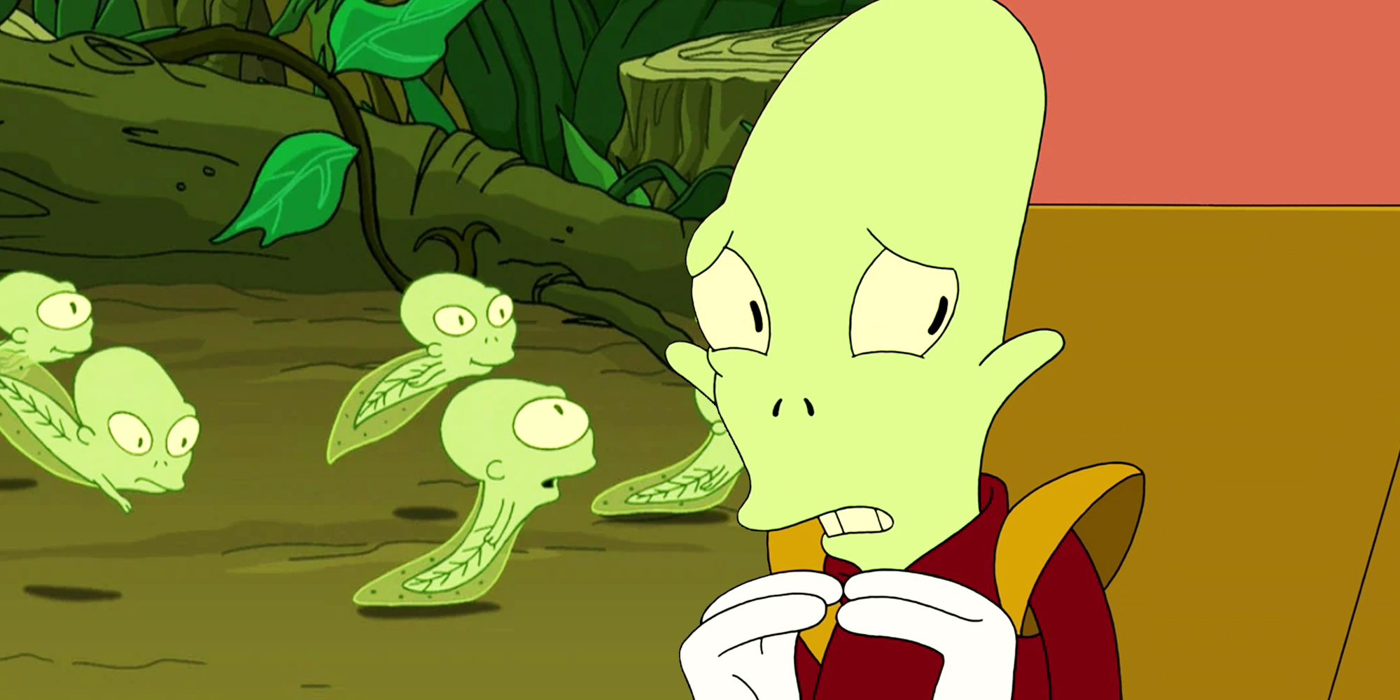 Kif and his children in Futurama