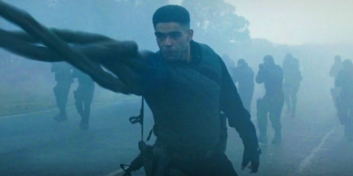 Kingsley Ben-Adir as Gravik using his Groot powers in MCU Secret Invasion