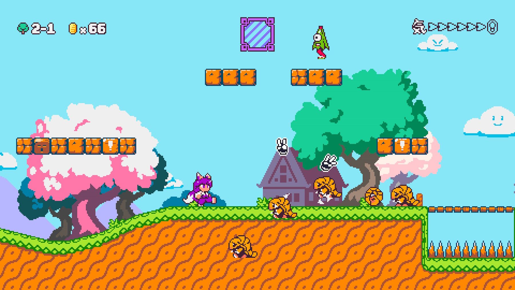 Kitsune Tails Platformer Level With Enemies