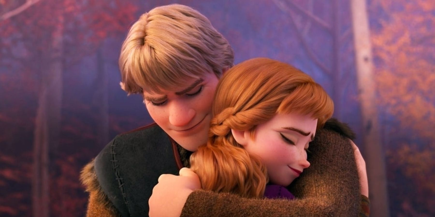 Kristoff and Anna hugging in Frozen 2
