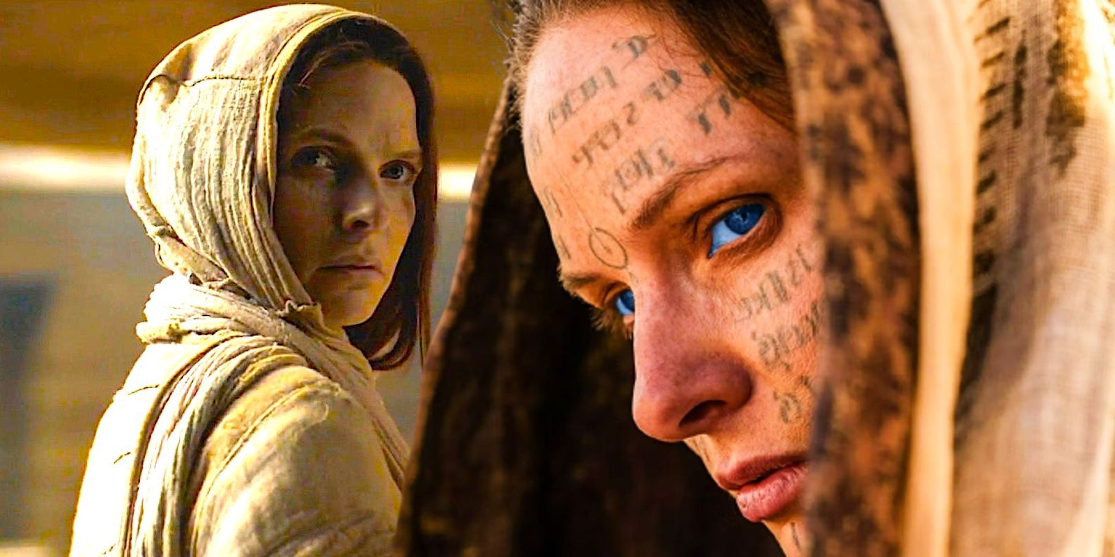 Custom image of Lady Jessica looking back and Lady Jessica looking concerned in Dune