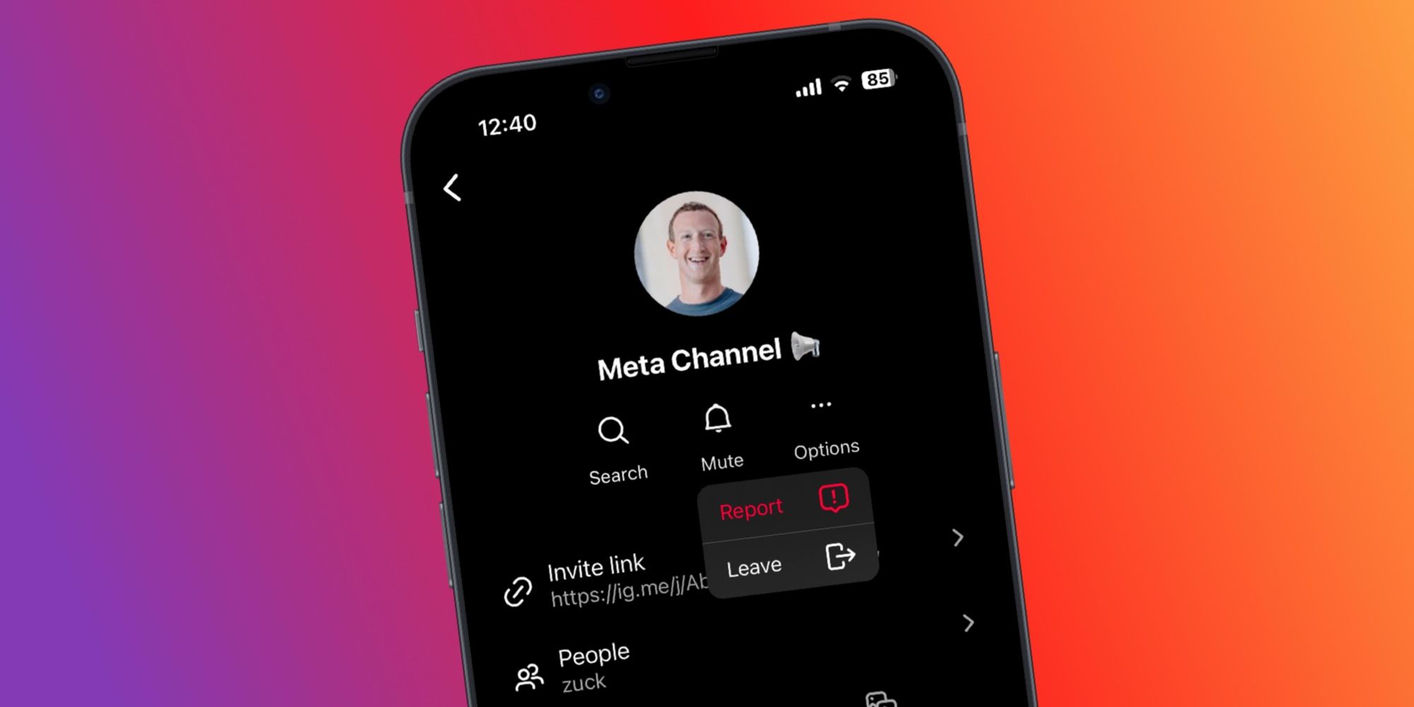 Leave Instagram broadcast channels