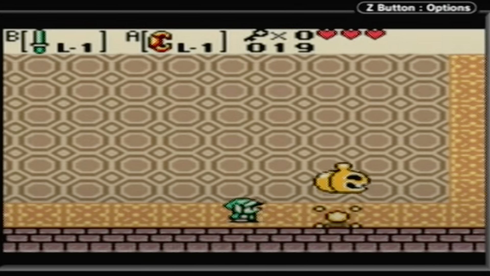 Link fighting Pumpkin Head in Zelda_ Oracle of Ages