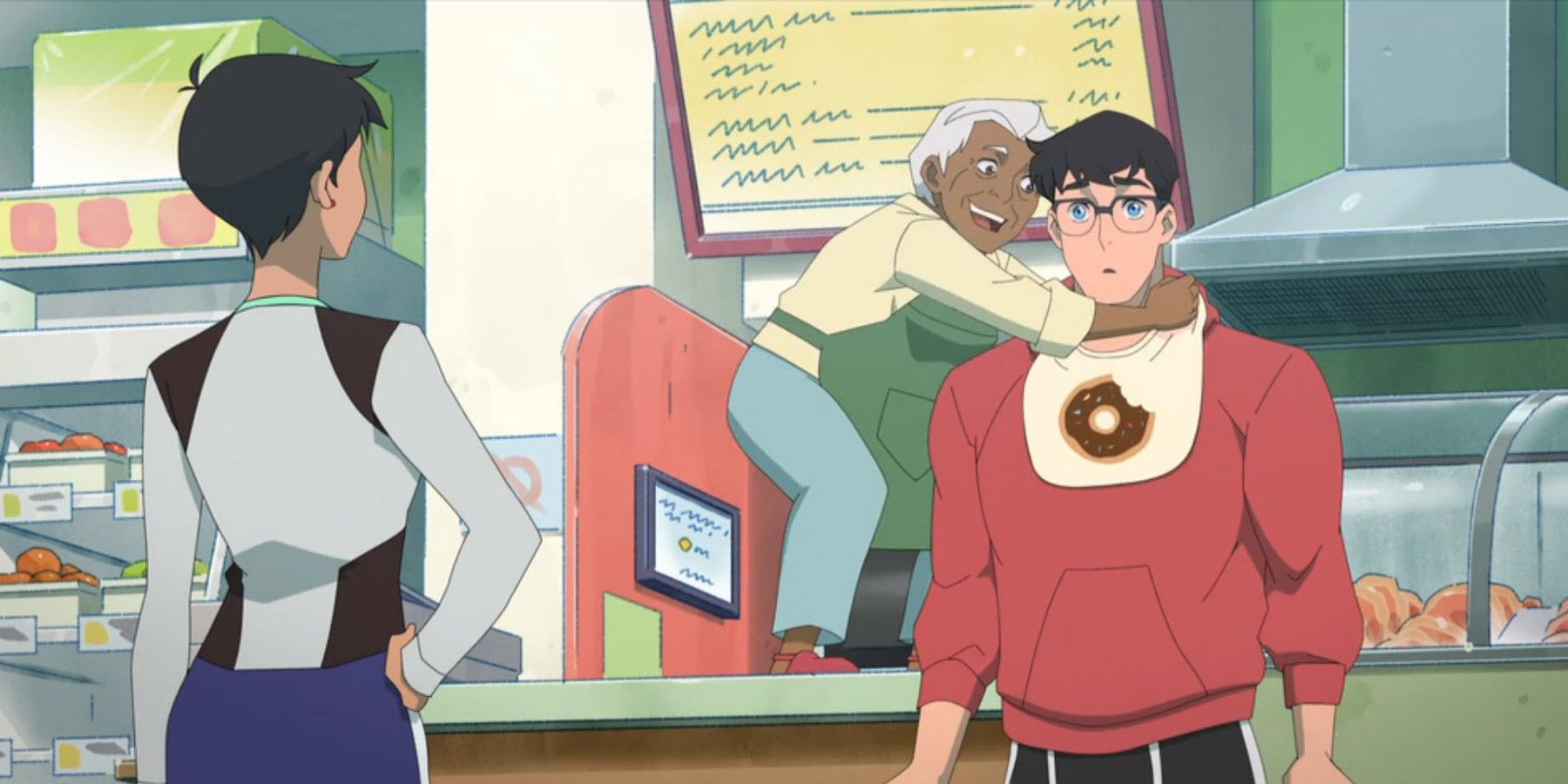 Lois Lane and Clark Kent in Donut Shop In My Adventures With Superman