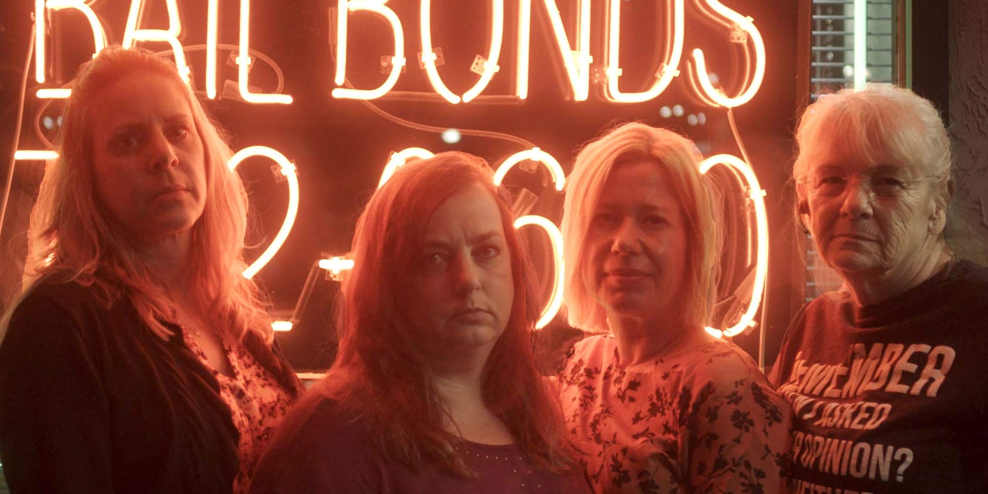 Four women in a promo shot for Love Fraud documentary.