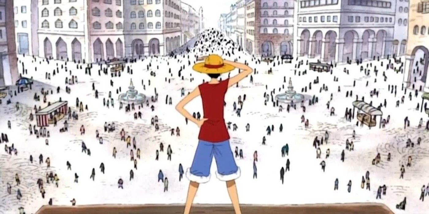 Luffy in Loguetown in One Piece Anime