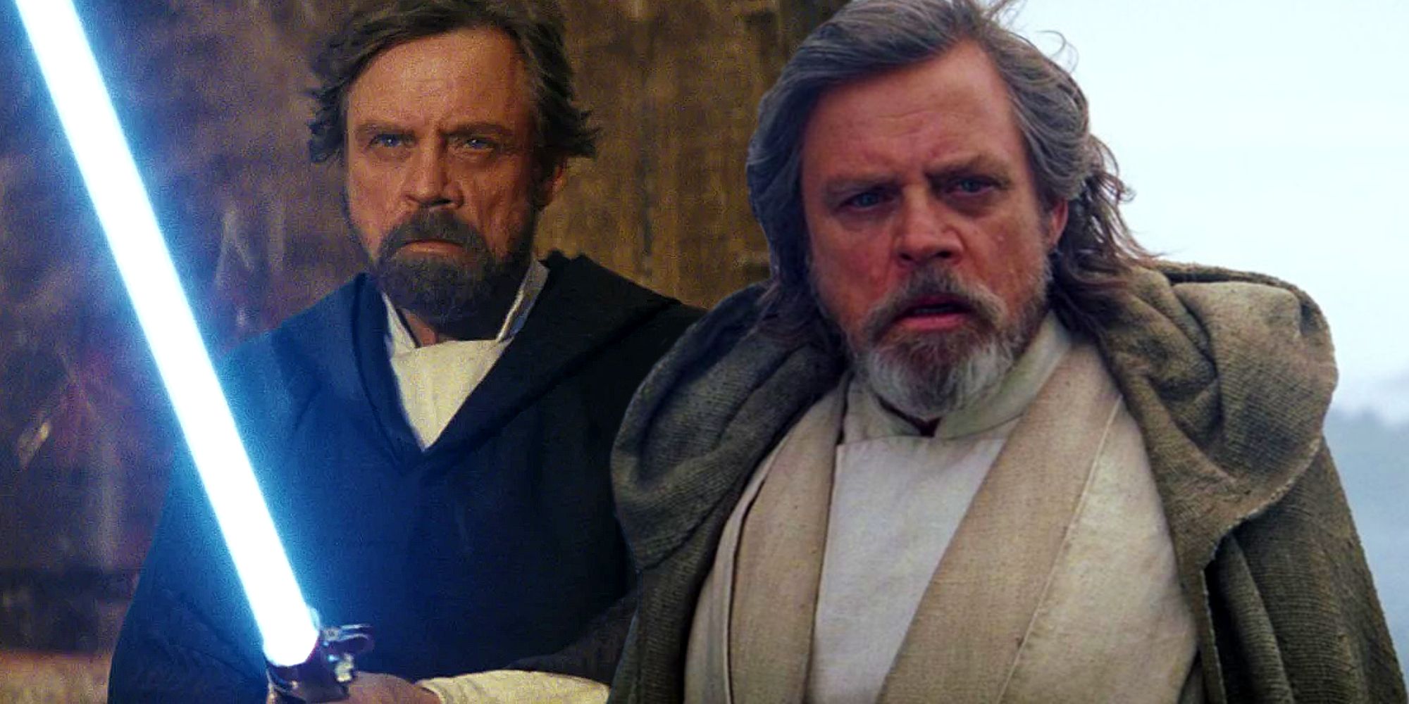Mark Hamill Luke Skywalker as seen in the Star Wars sequels: The Force Awakens and The Last Jedi