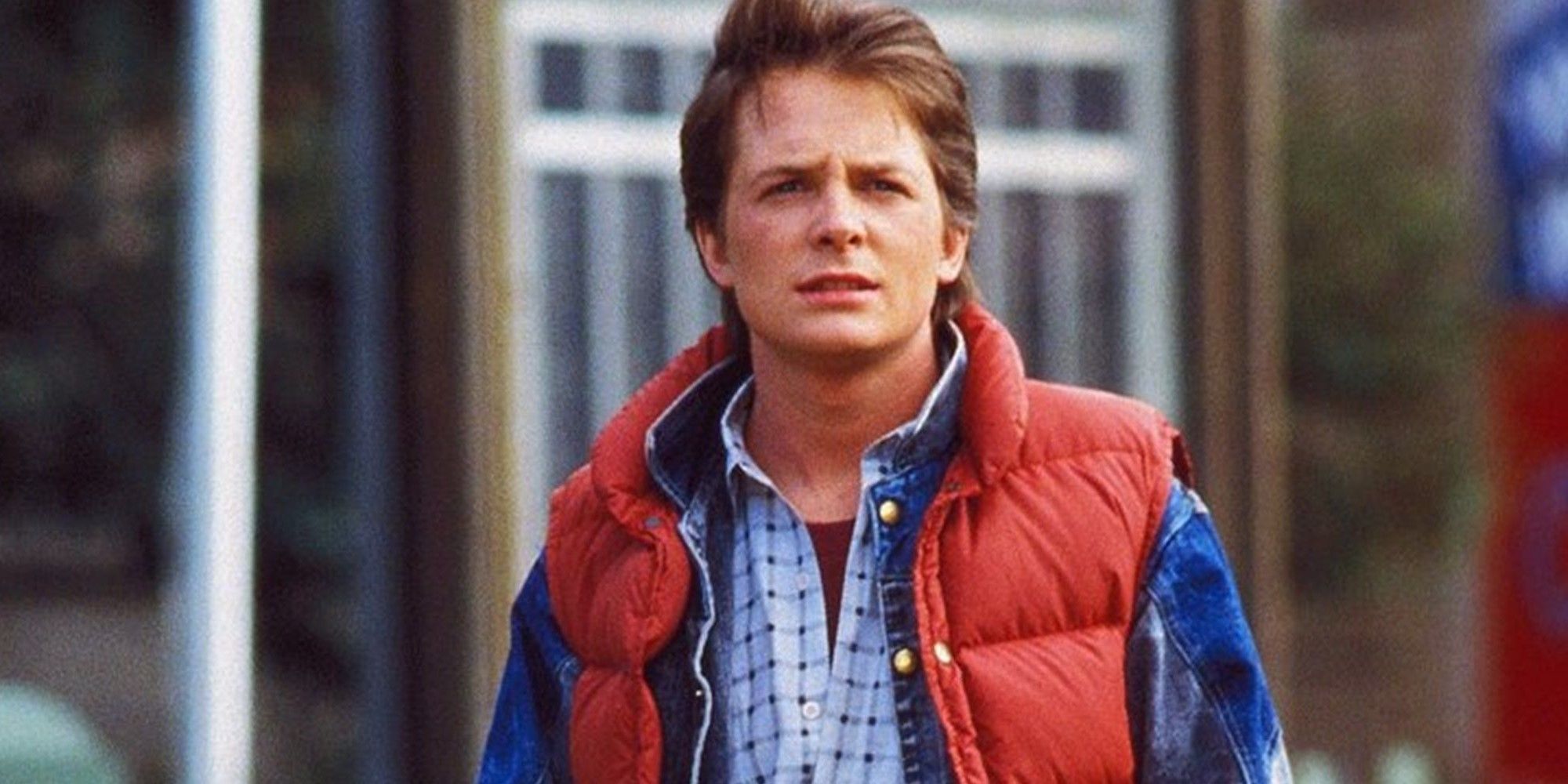 Marty McFly (Michael J. Fox) looks on in Back to the Future