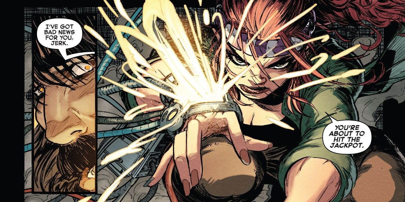 Mary Jane Using Jackpot Powers First Time as she says &ldquo;I&rsquo;ve got bad news for you, jerk. You&rsquo;re about to hit the jackpot.&quot;