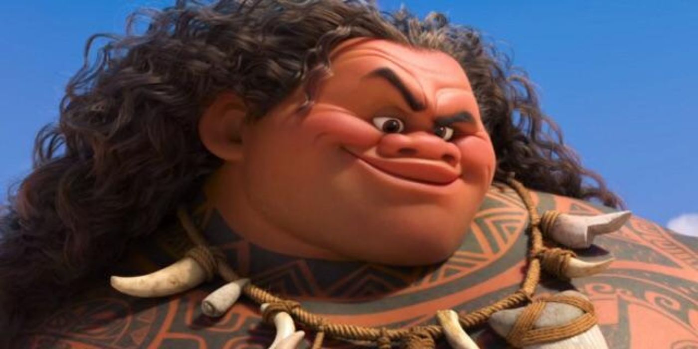 Maui raising his eyebrow in Moana