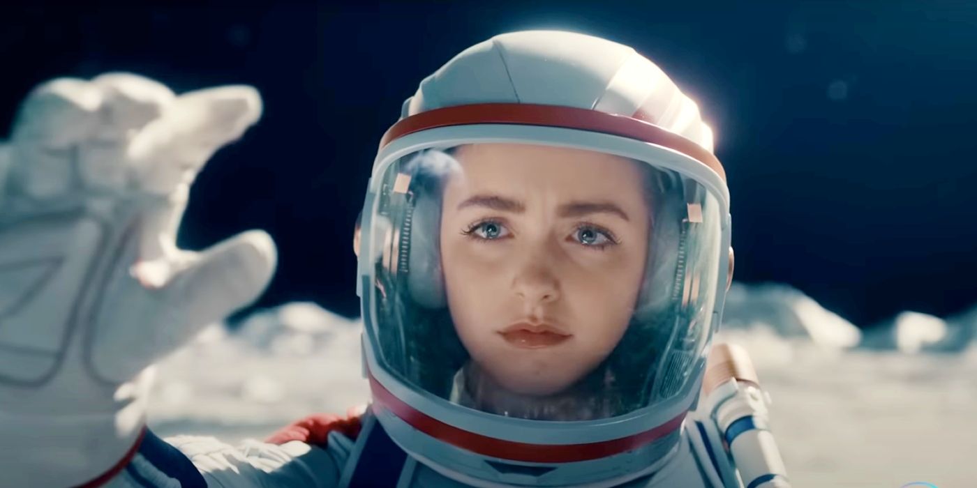 Mckenna Grace wearing a space suit in Crater.