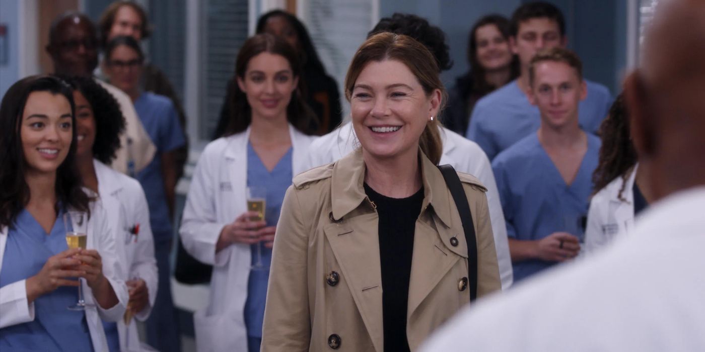 Meredith Grey in the departure episode of Grey's Anatomy season 19