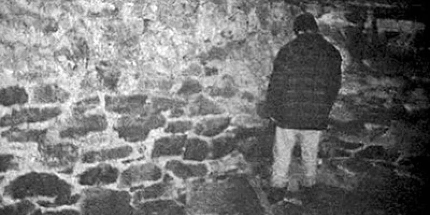 Mike stands in the corner in The Blair Witch Project