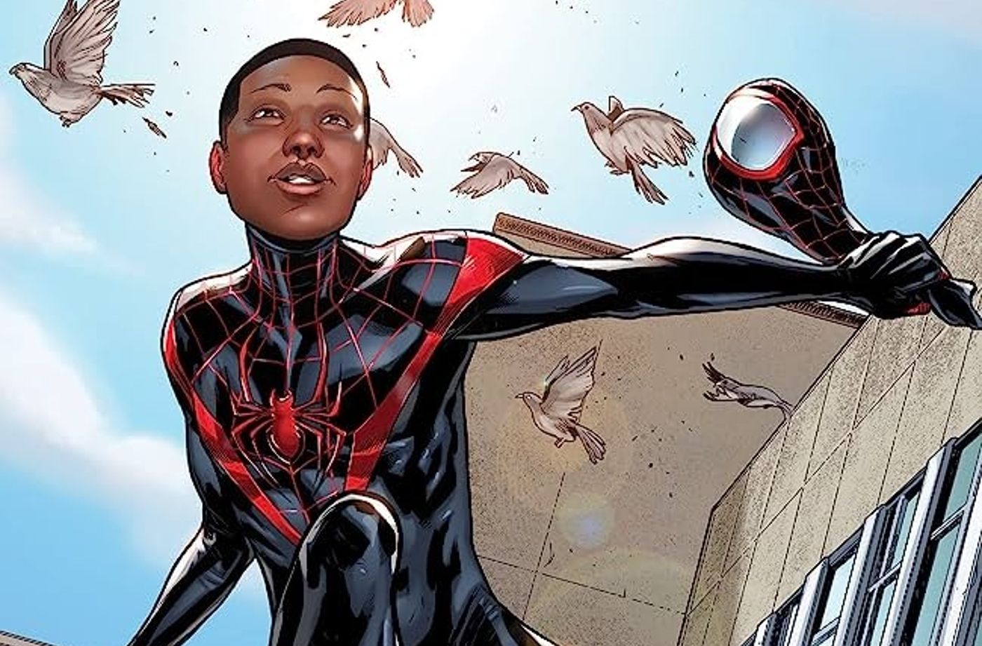 Painel cômico de Miles Morales.