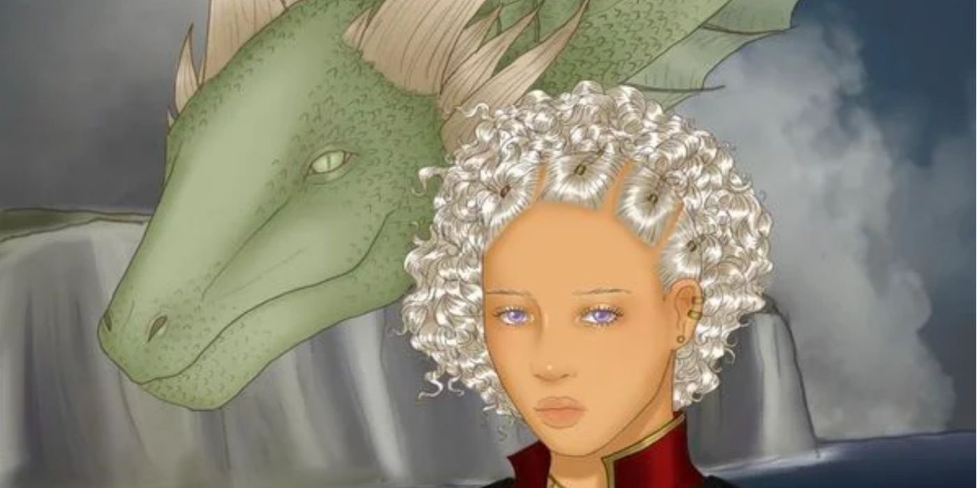 An animated image of the dragon Moondancer in Game of Thrones