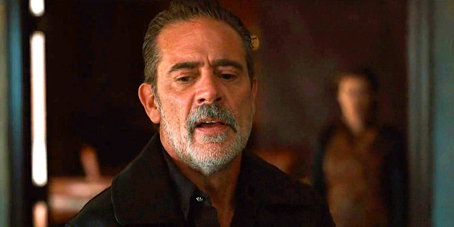 Negan looking down at The Croats men in The Walking Dead Dead City episode 2